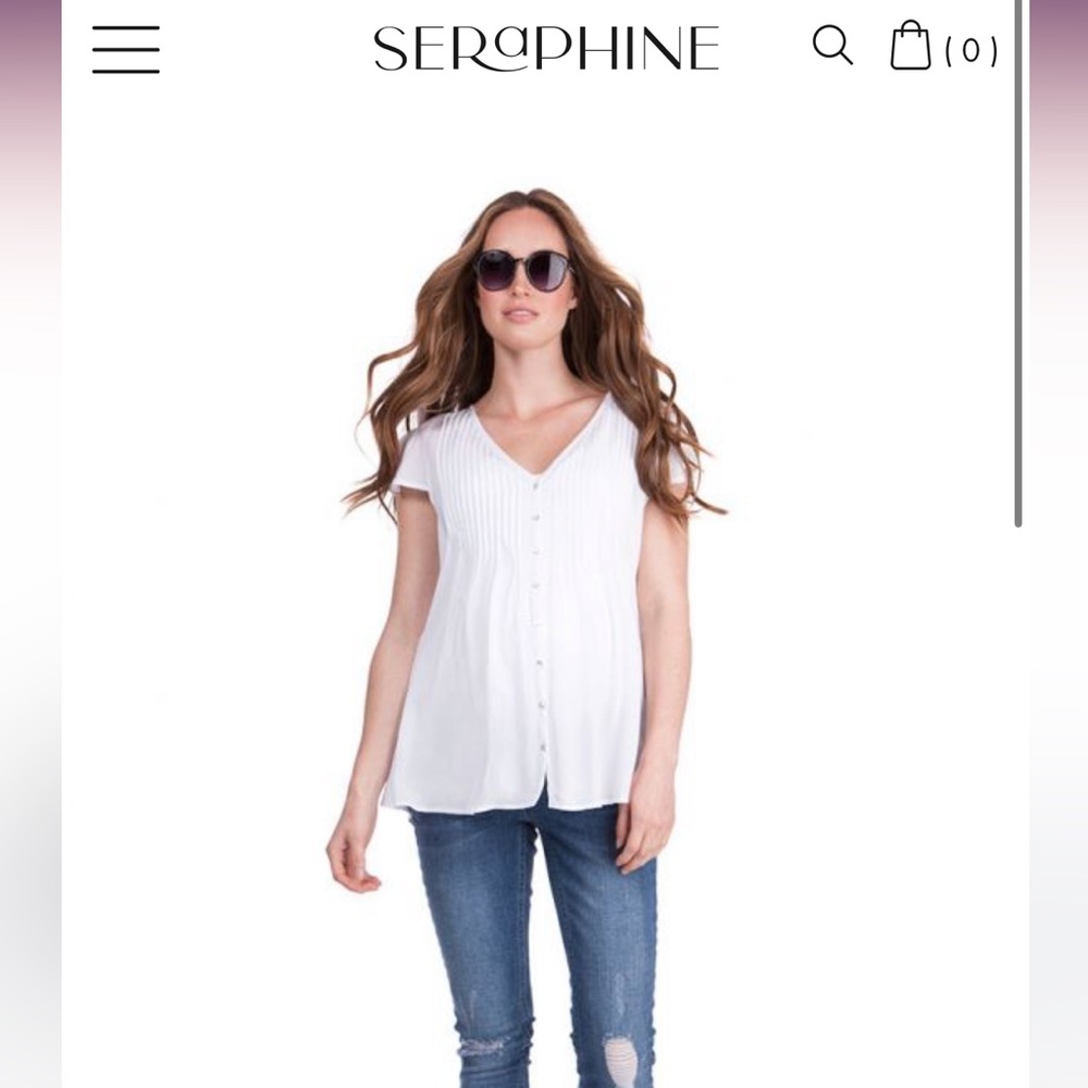 Seraphine maternity blouse- white- size 4